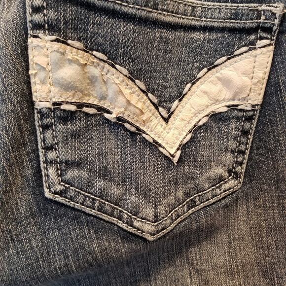 Virgin Only Distressed Blue Jeans Low Rise Size 3 - Picture 8 of 16